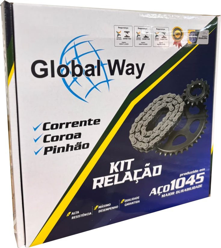 Embalagem do Kit Relação Global Way em Aço 1045